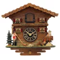 Kuckucksuhr Chalet Holz Q-Wanduhr Alphorn Bernhardiner