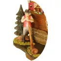 Kuckucksuhr Chalet Holz Q-Wanduhr Alphorn Bernhardiner