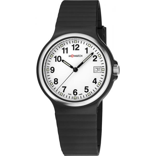 M-WATCH Maxi 38, Schweizer Quartzuhr schwarz-weiss