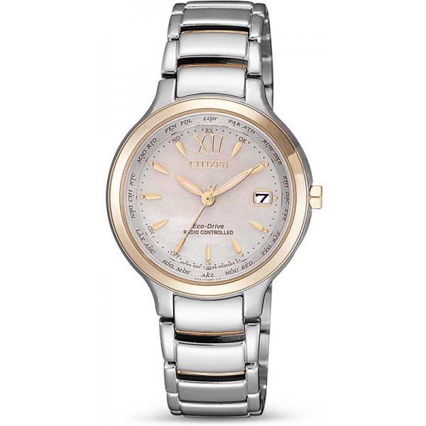 _CITIZEN Damen-Funkuhr mit Weltzeit, Eco-Drive Solar bicolor _CITIZEN Damen-Funkuhr mit Weltzeit, Eco-Drive Solar bicolor