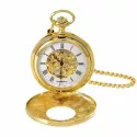 Klassik Taschenuhr Handaufzug Doppelsavonette Skelett dor