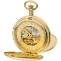 Klassik Taschenuhr Handaufzug Doppelsavonette Skelett dor