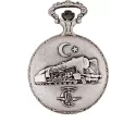 Vintage Taschenuhr Handaufzug Lokomotive Retro Türkei chrom