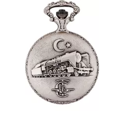 Vintage Taschenuhr Handaufzug Lokomotive Retro Türkei chrom