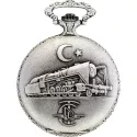 Vintage Taschenuhr Handaufzug Lokomotive Retro Türkei chrom