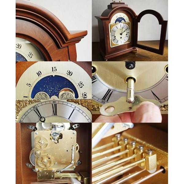 ♫ AMS horloge de table en bois avec phase lunaire