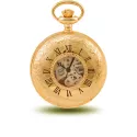 Klassik Taschenuhr Handaufzug Doppelsavonette Skelett dor