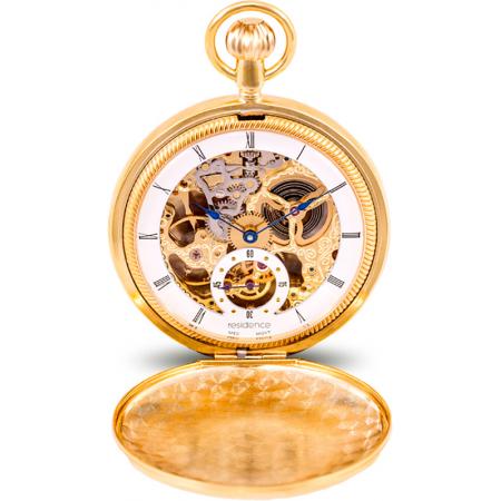 Klassik Taschenuhr Handaufzug Skelett gold