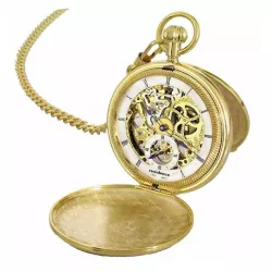 Klassik Taschenuhr Handaufzug Skelett gold