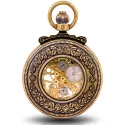 Klassik Taschenuhr Handaufzug Skelett Antiklook bronc