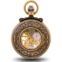 Klassik Taschenuhr Handaufzug Skelett Antiklook bronc