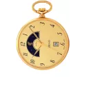 Mondphasen Taschenuhr Quartz vergoldet