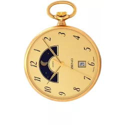 Mondphasen Taschenuhr Quartz vergoldet