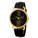 ZENO Big Roma Design grosse Quartz Damenuhr vergoldet schwarz