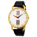 ZENO Big Roma Design grosse Quartz Damenuhr vergoldet weiss