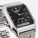 CASIO Digi-Analog Retro GMT Quartzuhr schwarz