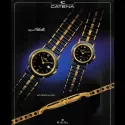 CATENA Othello Flatline flache Quartz Armbanduhr schwarz