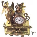 ANTIK mechanische Empire Tischuhr mit Engel ca. 1820