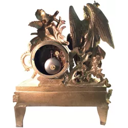 ANTIK mechanische Empire Tischuhr mit Engel ca. 1820