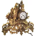ANTIK mechanische Empire Tischuhr mit Frau und Mühlrad ca. 1820