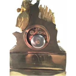 ANTIK mechanische Empire Tischuhr mit Bauernmädchen ca. 1810