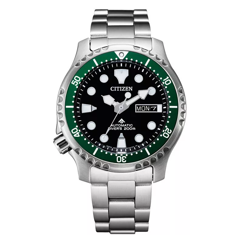 CITIZEN Promaster Diver Automatik Fugu Taucheruhr Edelstahl schwarz-grün