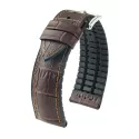 Uhrenband HIRSCH LederKautschuk Paul dunkelbraun 18mm