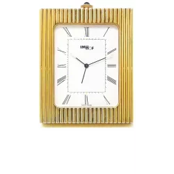 IMHOF Tischuhr Quartz Retro-Reiseuhr in vergoldetem Silber