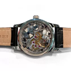 ZENO-WATCH BASEL Retro X-Large Handaufzug Skelettuhr Edelstahl