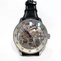 ZENO-WATCH BASEL Retro X-Large Handaufzug Skelettuhr Edelstahl