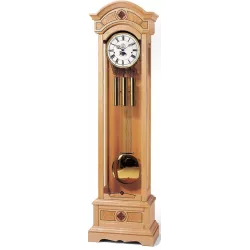 AMS Standuhr 202cm mechanische Erlenholzuhr mit Mondphase  Westminsterschlag
