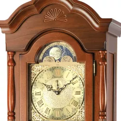 AMS Standuhr 211cm mechanische Holzuhr mit Mondphase  Westminsterschlag
