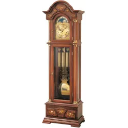 AMS Standuhr 208cm mechanische Holzuhr mit Mondphase  Westminsterschlag