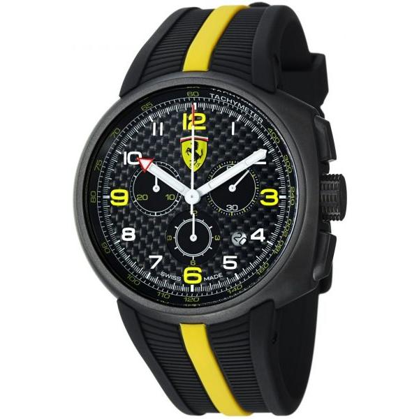 FERRARI Fast Lab Chronograph Quartzuhr, schwarz-gelb