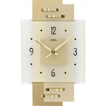 AMS More Square Silent Quartzwanduhr gold