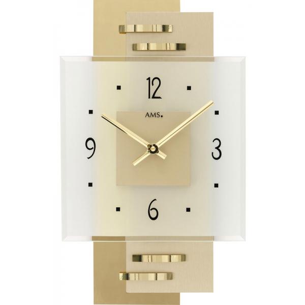 AMS More Square Silent Quartzwanduhr, gold