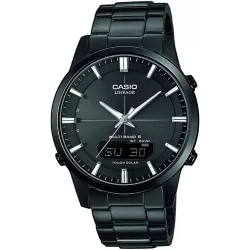 CASIO Digi-Analog Lineage Tag Datum Solar Funkuhr Edelstahl schwarz