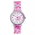 Quartz Kinderuhren Alu Blumen rosa