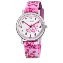 Quartz Kinderuhren Alu Blumen rosa