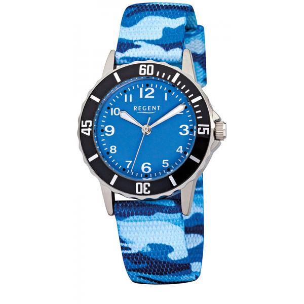 Quartz Kinderuhren, Camoflageband blau