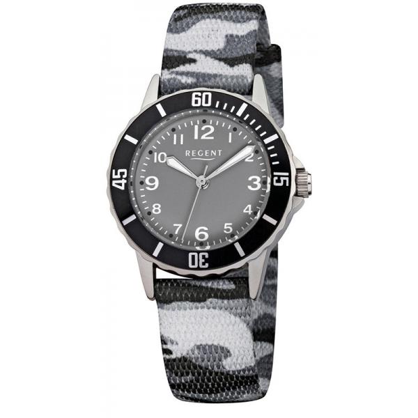 Quartz Kinderuhren, Camoflageband grau