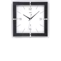 AMS Teacher Square Funkwanduhr weiss Carbonoptik