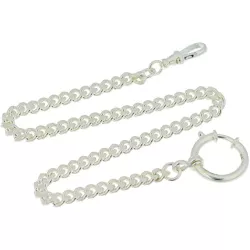 Taschenuhrkette Panzerkette Silber 5mm rund