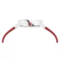 MONDAINE Evo2 26 Damen Bahnhofsuhr Petite Saphirglas rot