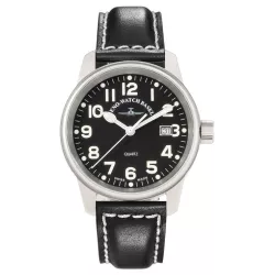 ZENO-WATCH BASEL Pilot Classic Fliegeruhr Edelstahl matt