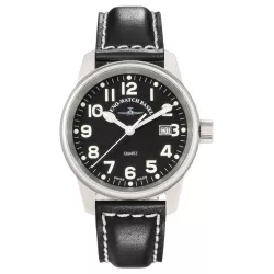 ZENO-WATCH BASEL Pilot Classic Fliegeruhr Quartz Edelstahl matt
