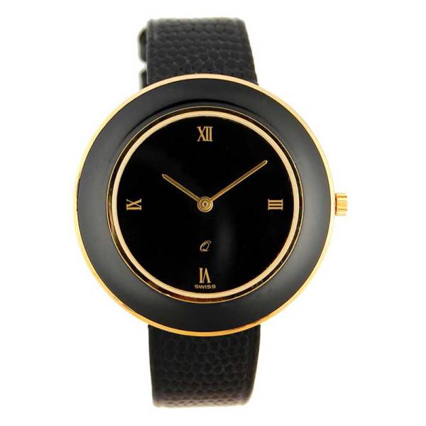 JAQUET+GIRARD vernie noir, Quartz, XL Damenuhr