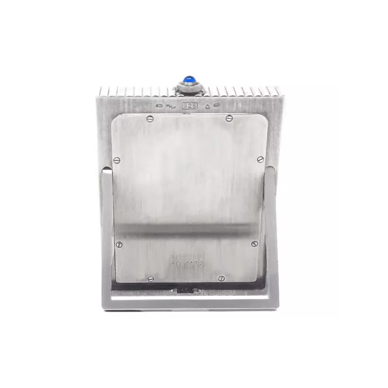 IMHOF Tischuhr Quartz kleine Retro-Reiseuhr Silber
