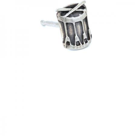 Ohrstecker Trommel 7x6mm in Silber