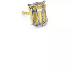 Ohrstecker Trommel 7x6mm in 18K Gold